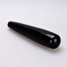 Large Straight Black Obsidian Crystal Yoni Wand - The Glass Dildo @ theglassdildo.co.uk