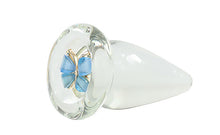 The Blue Butterfly Glass Anal Plug - The Glass Dildo @ theglassdildo.co.uk