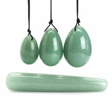 Green Aventurine Crystal Yoni Egg & Wand Set - The Glass Dildo @ theglassdildo.co.uk