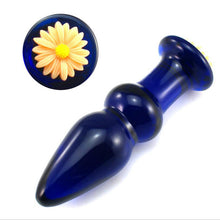 The Blue Chrysanthemum Glass Anal Plug - The Glass Dildo @ theglassdildo.co.uk