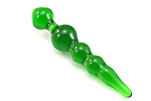 The Jade Green Glass Beaded Anal Plug - The Glass Dildo @ theglassdildo.co.uk