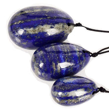 Natural Lapis Lazuli Crystal Yoni Egg Set - The Glass Dildo @ theglassdildo.co.uk