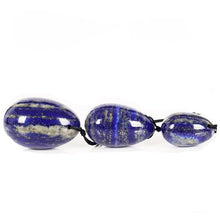 Natural Lapis Lazuli Crystal Yoni Egg Set - The Glass Dildo @ theglassdildo.co.uk