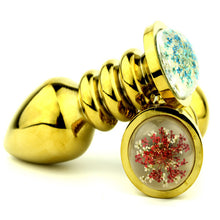 The Gold Screw Thread Anal Plug - The Glass Dildo @ theglassdildo.co.uk