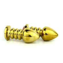 The Gold Screw Thread Anal Plug - The Glass Dildo @ theglassdildo.co.uk